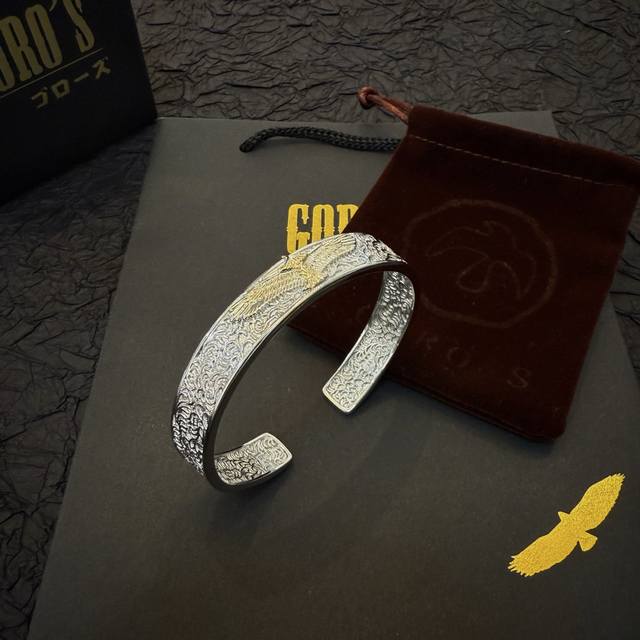 New Arrival Goro's Takahashi Gor Golden Eagle Open Bracelet, Top-Tier Version. A