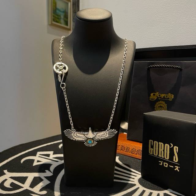 New Arrival Goro's Takahashi Gor Vintage Turquoise Eagle Pendant Takahashi Class