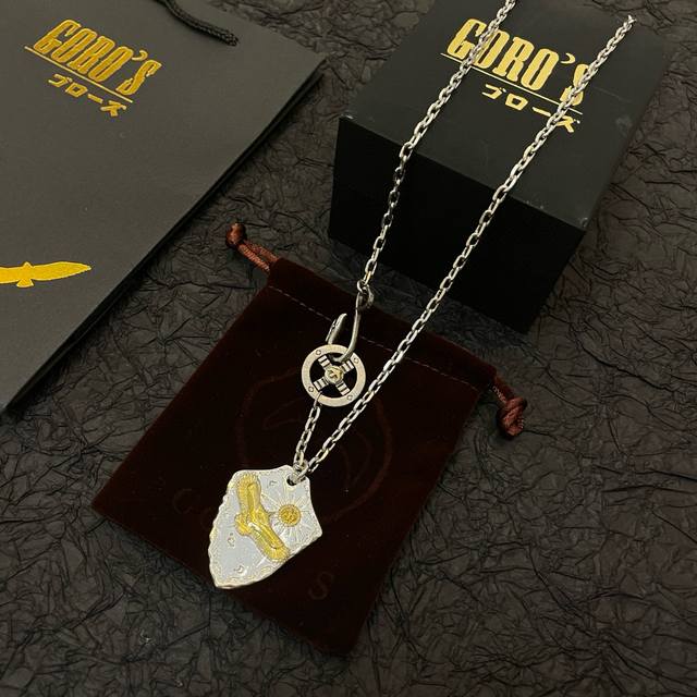 New Arrival Goro's Takahashi Gor Retro Shield Golden Eagle Pendant Takahashi Cla