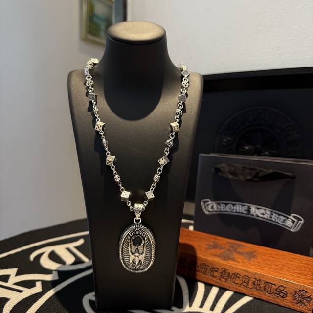 New Arrival, Boutique Quality Chrome Hearts Classic Dice Necklace, Round Pendant