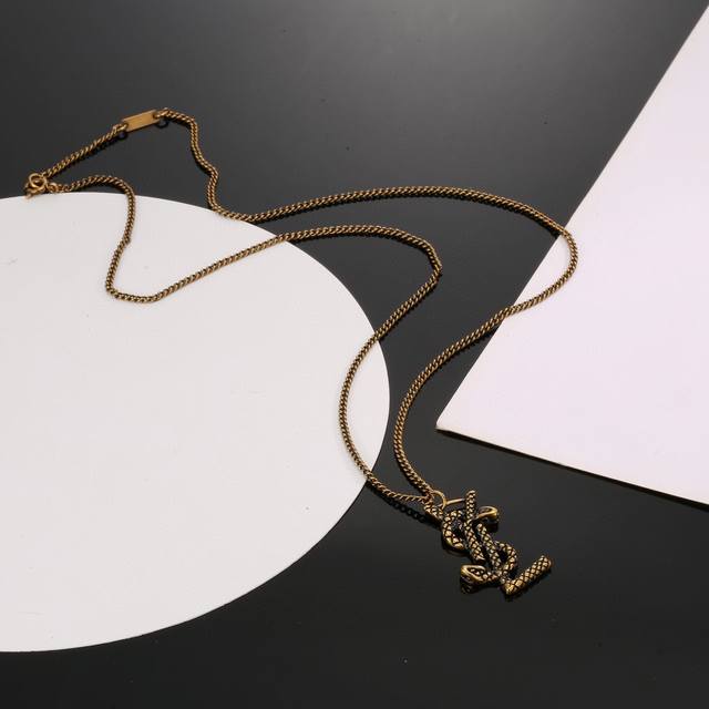 Ysl Saint Laurent Necklace, Authentic Brass Material. Yves Saint Laurent Was Fou