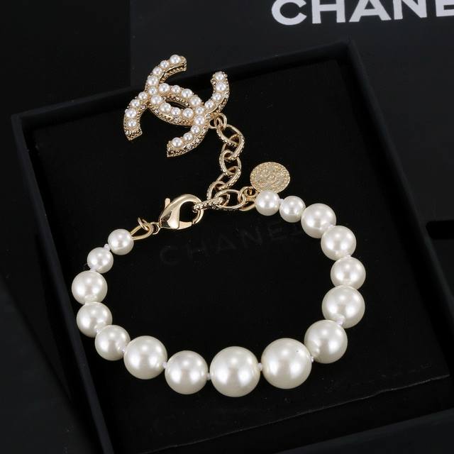 Latest Chanel Double C Pearl Bracelet, Very Beautiful, Elegant And Sophisticated