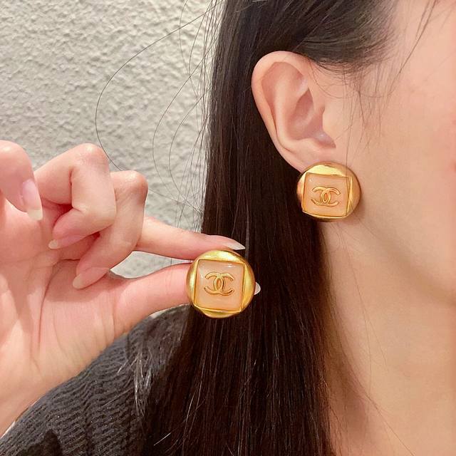 Chanel Classic Double C Stud Earrings