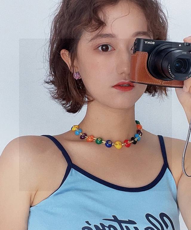 New Chanel Chanel Latest Double C Colored Bead-Embellished Bean-Shaped Necklace,