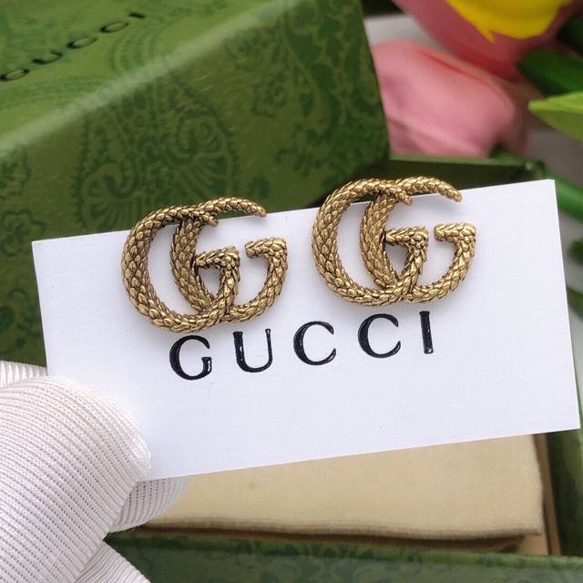 Number Ged0075 Gucci New Vintage Ear Studs Absolutely Gucci Style Snake Scale Fi