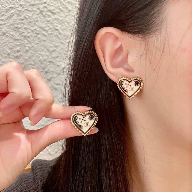 Chanel Heart Double C Earrings