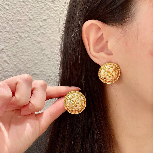 Chanel Camellia Double C Earrings