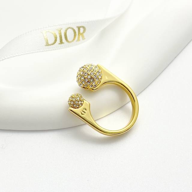 Dior Ring Hot-Selling New Arrival Dior Full Diamond Ring With Open Design Golden