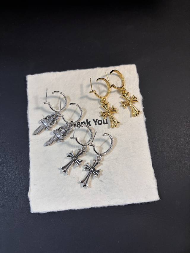 Kro Xin Large Cross Sword Ear Studs This Design Is Extremely Popular Among Influ