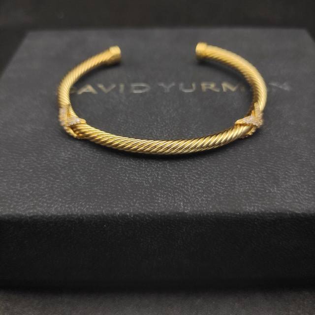 New Arrival. David Yurman 4Mm Gold-Tone Full Diamond Double X Bracelet. Recommen