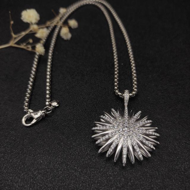 David Yurman Sunflower Starry Sky Necklace. Chain Thickness 3Mm, Length 50+5Cm O