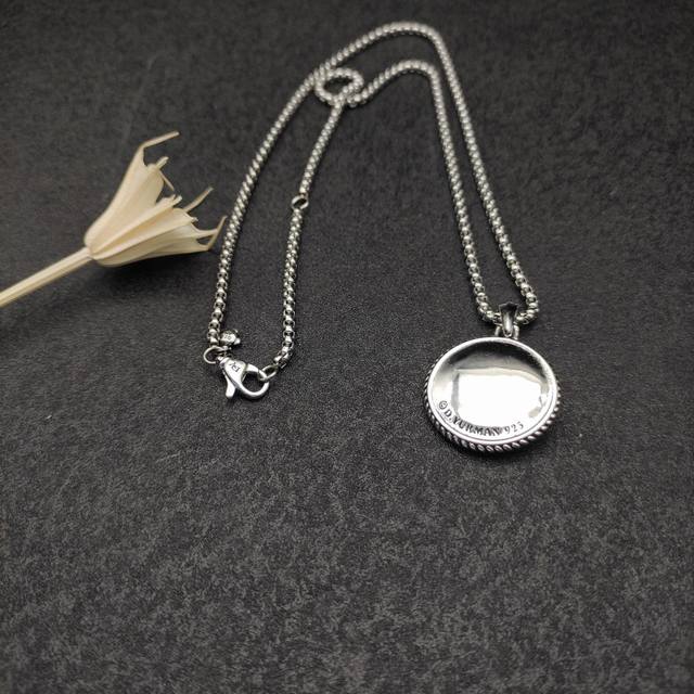 New Arrival David Yurman Compass Black Diamond Necklace. Chain Thickness: 3Mm, L