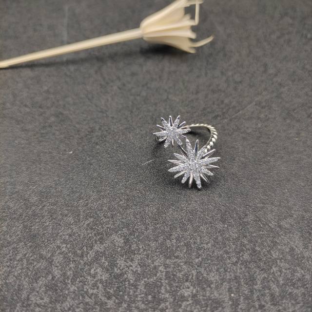 New Arrival David Yurman Double Sunflower Full Diamond Ring, Size: Us Size, 6 (A