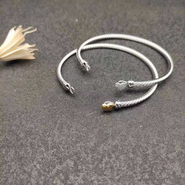 New Arrival David Yurman 3Mm Heart-Shaped Bracelet. Available In Silver With Dia