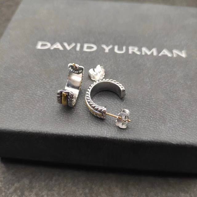 New Arrival David Yurman 11.4Mm Silver Diamond-Studded Half-Circle Earrings. Mod