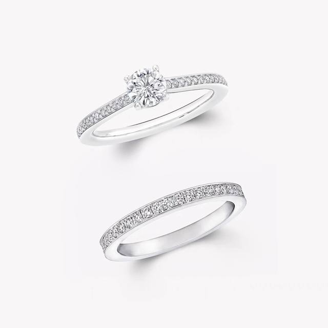 Tiffany Ring Two-In-One Ring With Diamond Accents, Four-Prong Single Diamond Rin