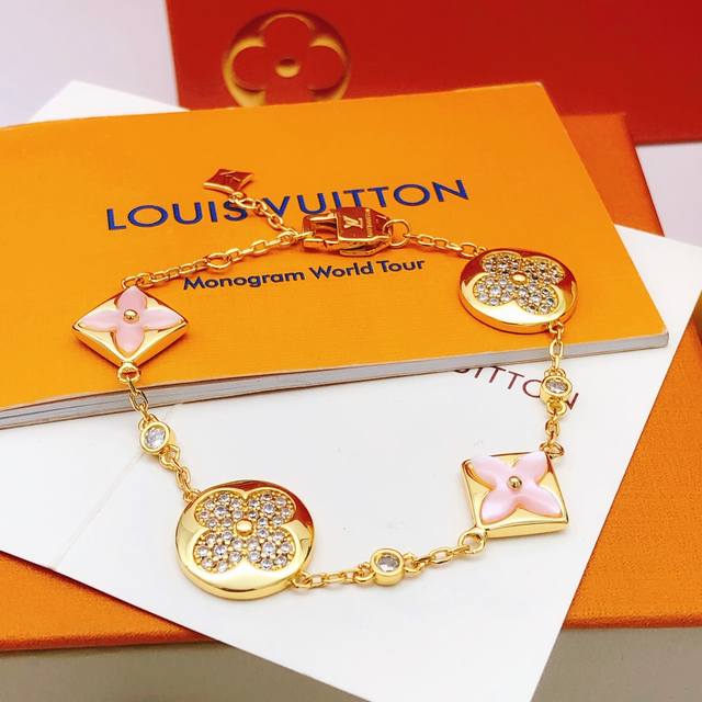 Id Lsl0169 Lv*Latest Pink Pearl Bracelet, Zp Brass Material
