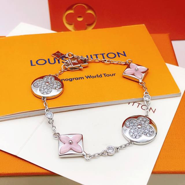 Id Lsl0171 Lv*Latest Pink Pearl Mother-Of-Pearl Bracelet, Zp Brass Material,