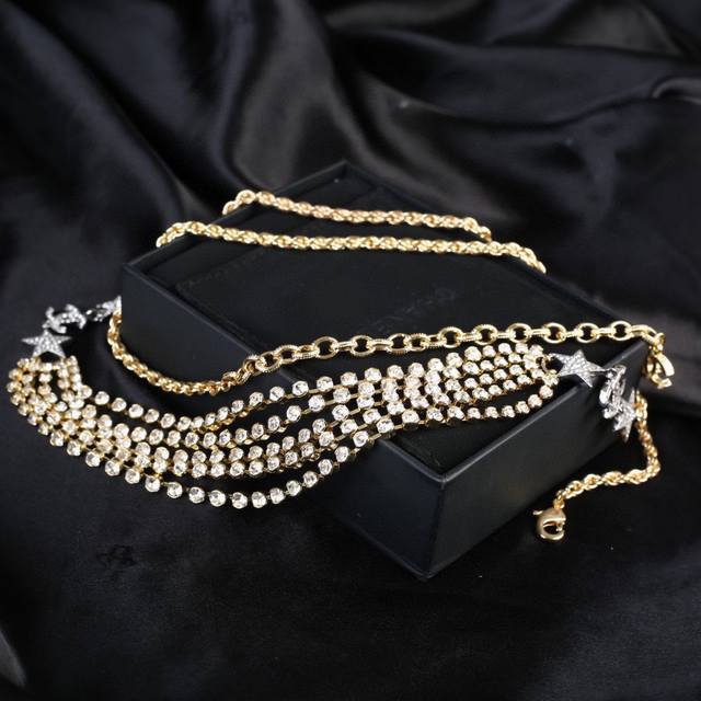 Chanel New Arrival Water Diamond Pearl Multi-Layer Waist Chain Made Of Brass To
