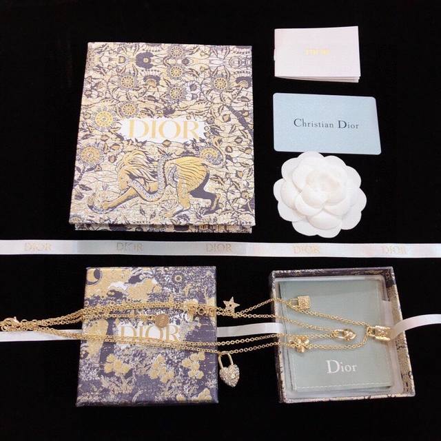 New Arrival Dior Lucky Accessories Double-Layer Necklace With Stars, Hearts, And