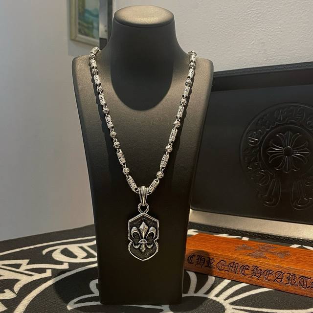 Batch New Arrival, Store-Quality Chrome Hearts Cross Flower Ball Necklace, Shiel