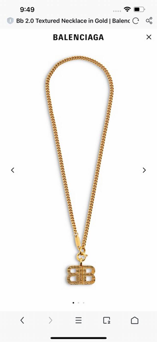 Authentic New Arrival Balenciaga Necklace, Vintage-Inspired Design Identical To