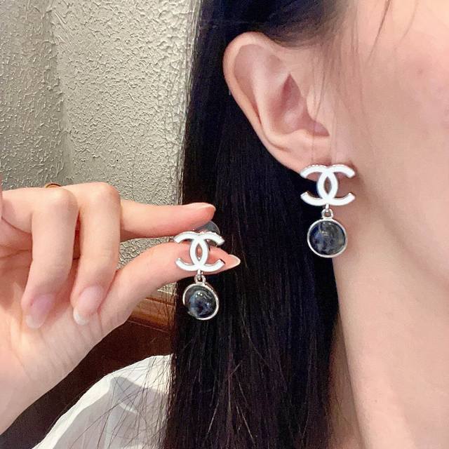Chanel Drip-Effect Gradient Double C Earrings