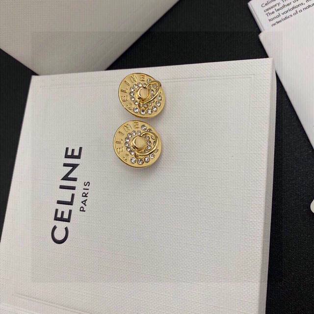 Celine Satin Handcuff-Style Ear Studs, Unique Design Style, French Literary And