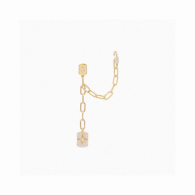 A Batch M Monaco Single Meteorite Ear Stud With Ear Bone Clip!Meteor Pendant Ele