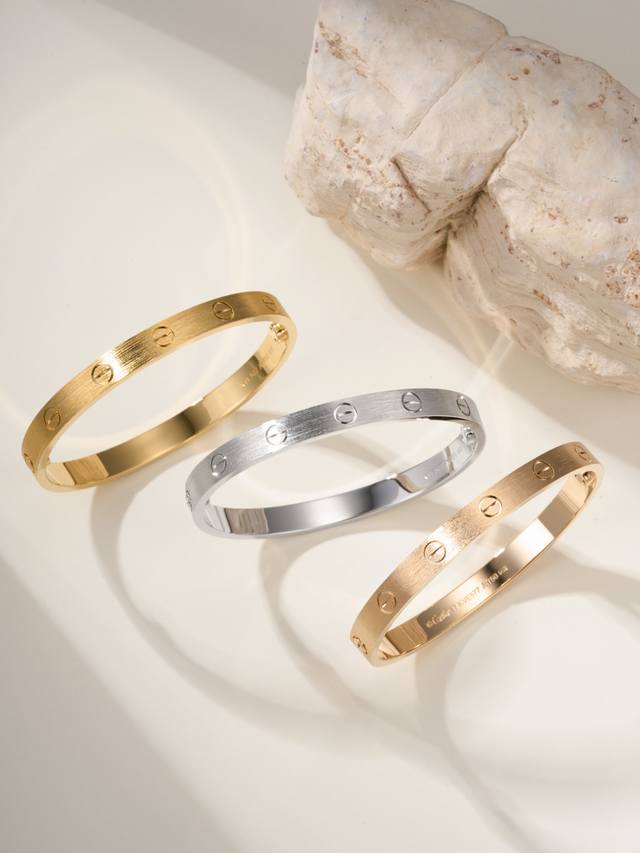 Wide Brushed Finish Bracelet Sizes: 16, 17, 18, 19 Crafted Using The Same Precis