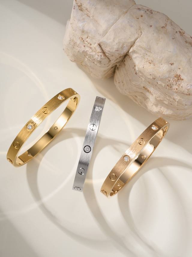 Wide Four-Diamond Brushed Finish Bracelet Sizes 16, 17, 18, 19 Is Entirely Craft