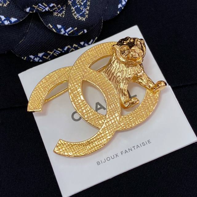 High-Quality, Details As Shown. Chanel 3D Embossed Lion Brooch. This Season's Hi