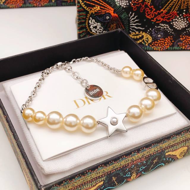 Id Dsl0099 Dio*Latest Star Pearl Bracelet, Z-Batch Brass Material,