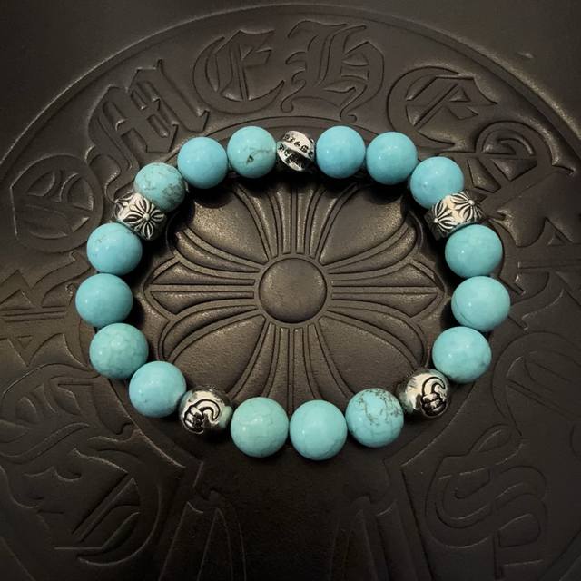 New Arrival, Boutique Quality Chrome Hearts Classic Retro Multi-Element Turquois
