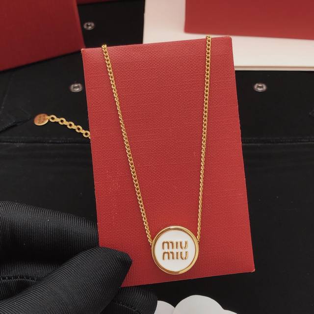 Number Mxl0005 Miumi* Latest White Round Necklace, Zp Brass Material,