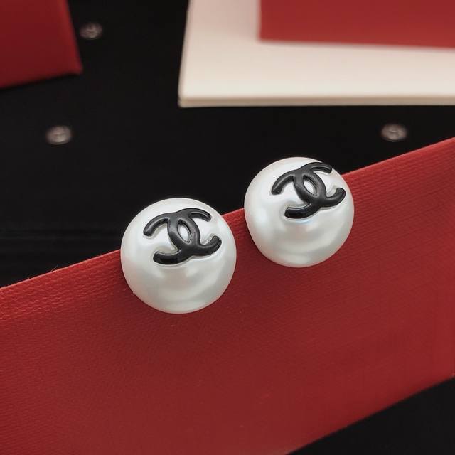 Id Xed0696 Ch*Nel Latest Black Pearl Earrings, Zp Brass Material,