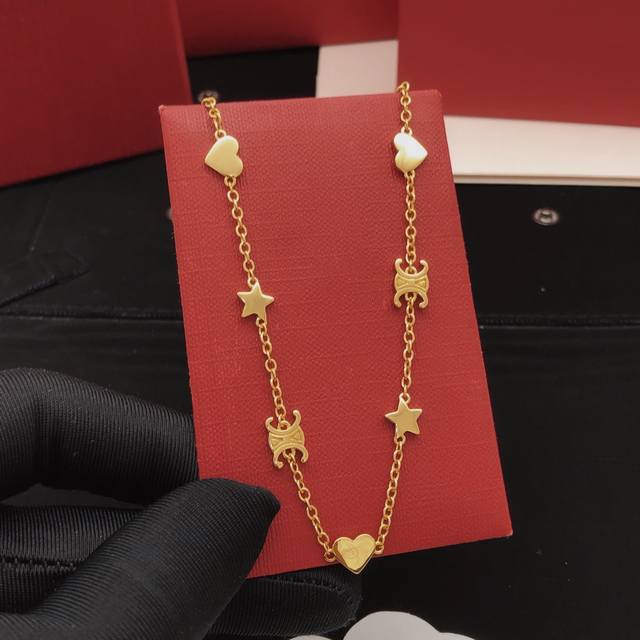 Item No. Slxl0016 Celin* Latest Heart-Shaped Necklace, Zp Brass Material,