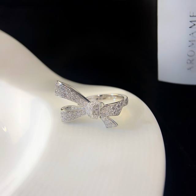 Graff Tilda's Bow White Gold Ring, Size 5688. Perfect For The Romantic At Heart,