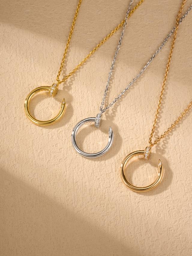 Hand-Set Diamond Version Nail Necklace. The Advantage Of Hand-Set Diamonds Is Th