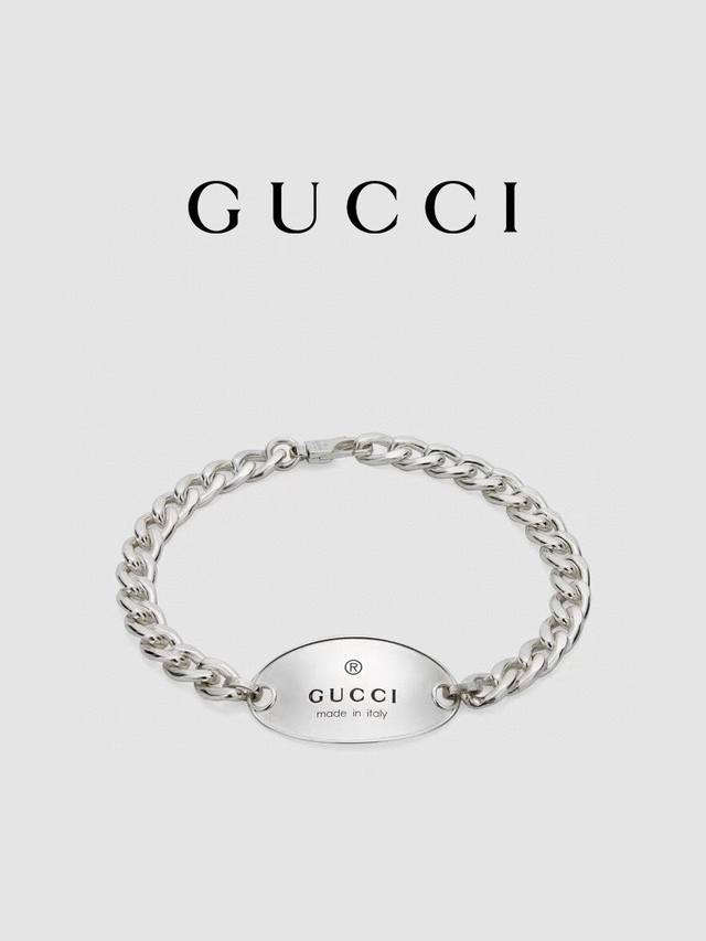 Gucci Pendant Brand Logo Chain Bracelet Size 18.20.22