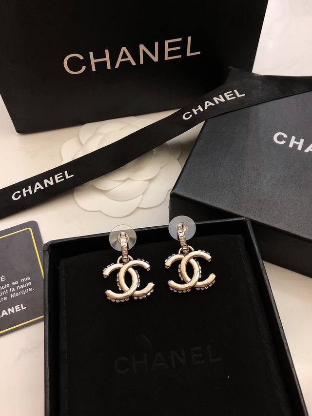 Chanel Earrings Hot-Selling New Arrival Chanel Classic Double C Logo Earrings Wi