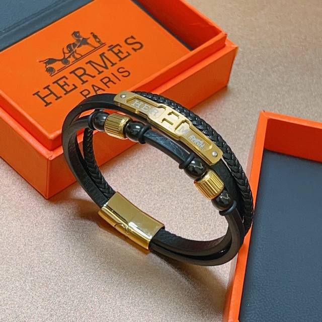 New Release: Herm S Leather Bracelet Latest Model, Pure Handmade Cowhide Materia
