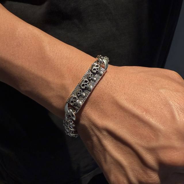 New Arrival, Boutique Quality Chrome Hearts Retro Cross Skull Cuban Bracelet, Wi
