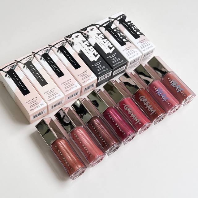 Shipping Now! Rihanna Lip Gloss! Shades: Shimmer Edition Pink Case: 01#Fenty Glo