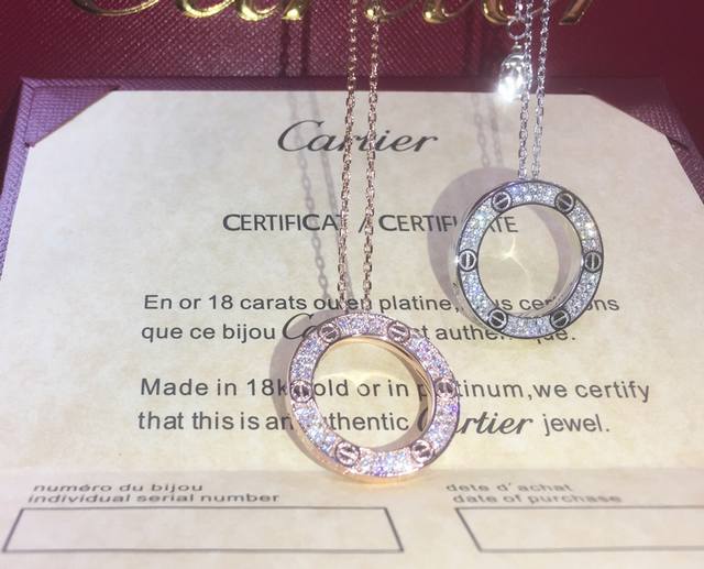 Cartier Classic Love Starry Sky Round Ring Necklace, Original 1:1 Custom-Made, C