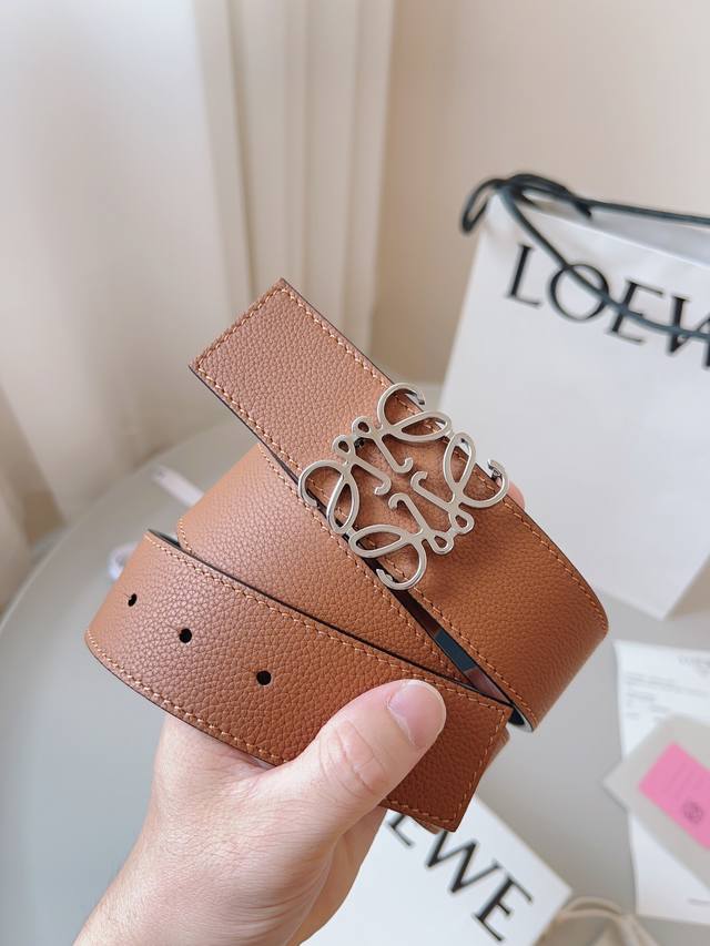Loewe Reversible Belt, Made From Embossed Silk-Finished Calf Leather, Featuring