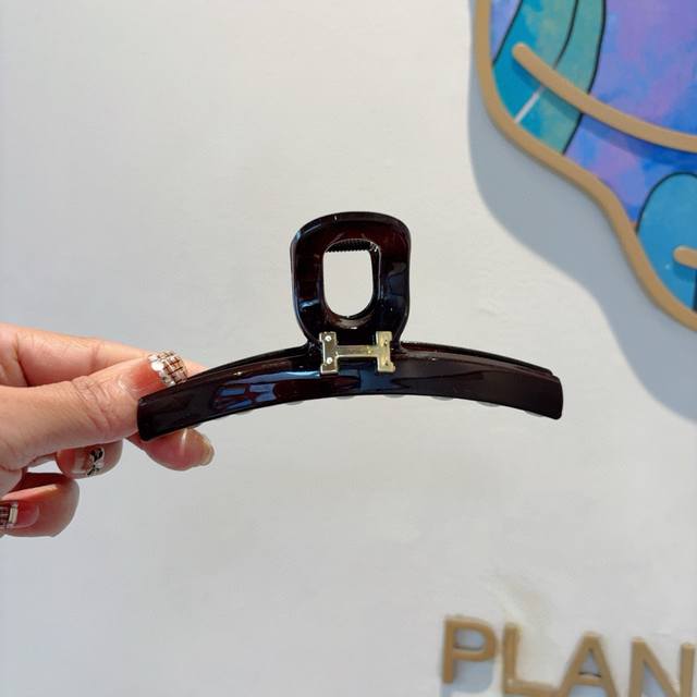 With Packaging Hermes New Korean-Style Double H Hair Clip, Large Shark Clip, Sim