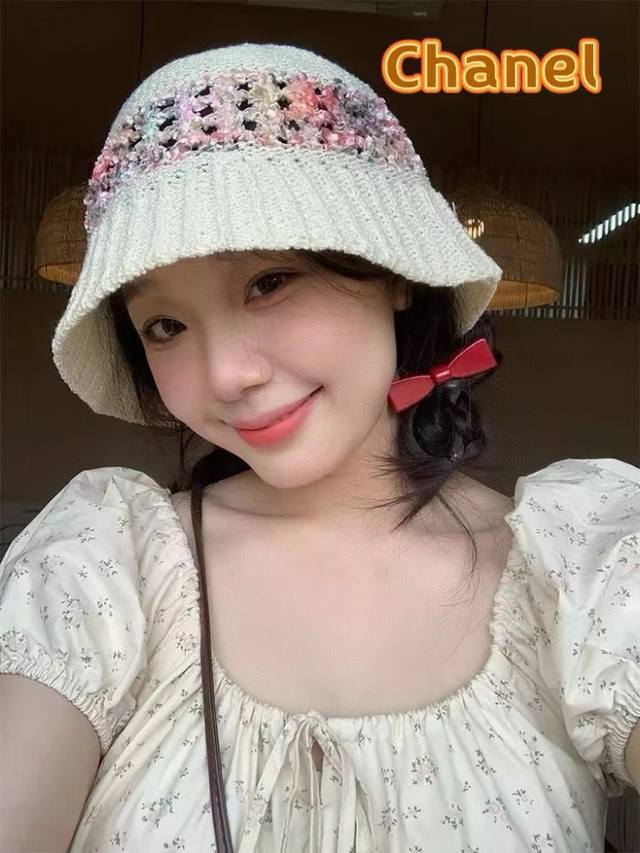 Chanel Japanese-Style Lace-Up Woven Fisherman's Hat For Women, Spring/Summer 202