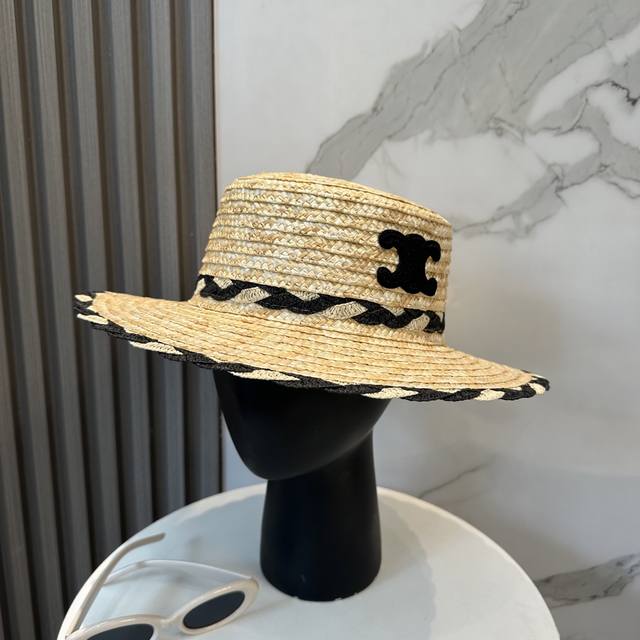 Celine New Straw Hat, High-End Custom-Made, Elegant And Sophisticated, Attention