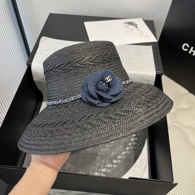 Chanel Taiwanese Straw Bucket Hat, Sun Hat, Head Circumference 57 Cm